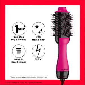 NWT REVLON One-Step Volumizer Original 1.0 Hair Dryer and Hot Air Brush, Pink